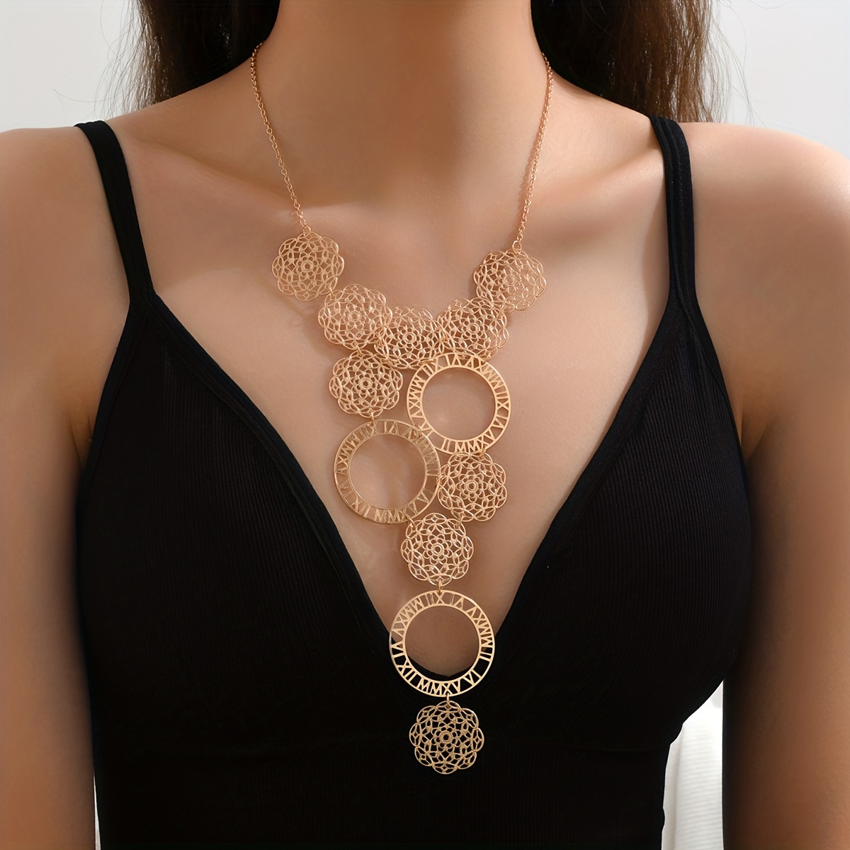 Boho Flower Tassel Necklace Unique Jewelry